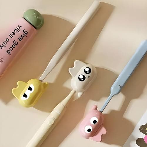 3-Pack Toothbrush Covers – Cute Travel Toothbrush Holder Set for Kids & Adults – Universal Tooth Brush Holder for Bathroom, Protective Tooth Brush Cover Cap Fits Most Manual & Electric Toothbrushes thumbnail 7