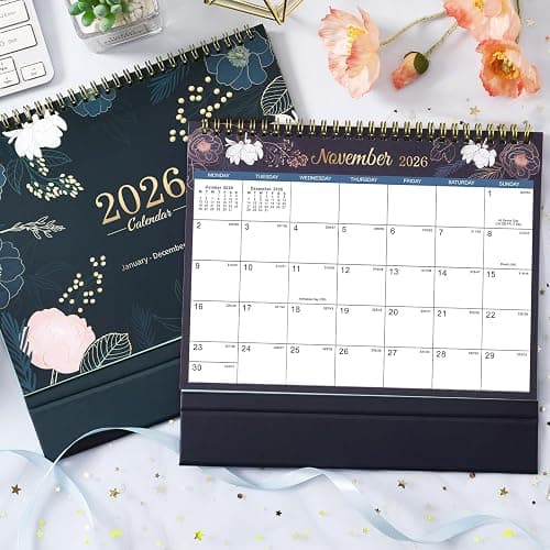 2026 Desk Calendar - Flip Desktop Calendar 2026, Jan 2026 - Dec 2026, 10" x 8.3", Stand up Desk Calendar 2026, Twin-Wire Binding thumbnail 7