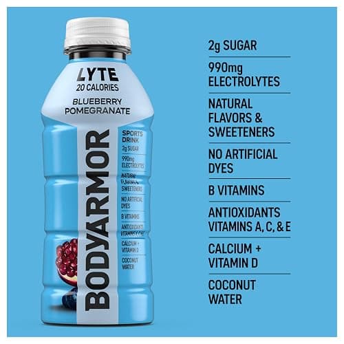 BODYARMOR LYTE Sports Drink Low-Calorie Sports Beverage, Blueberry Pomegranate, Coconut Water Hydration, Natural Flavors With Vitamins, Potassium-Packed Electrolytes, Perfect For Athletes, 16 Fl Oz (Pack of 12) thumbnail 8