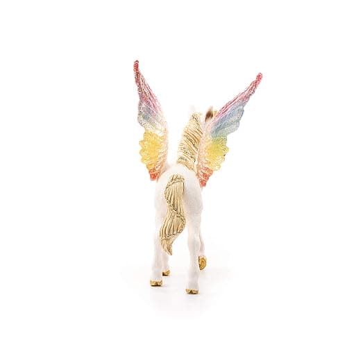 Schleich Bayala Mythical Winged Rainbow Baby Unicorn Foal Figurine - Featuring Majestic Pegasus and Glitter Details, Highly Durable and Fun Imaginative Toy for Boys and Girls, Gift for Kids Ages 5+ thumbnail 4