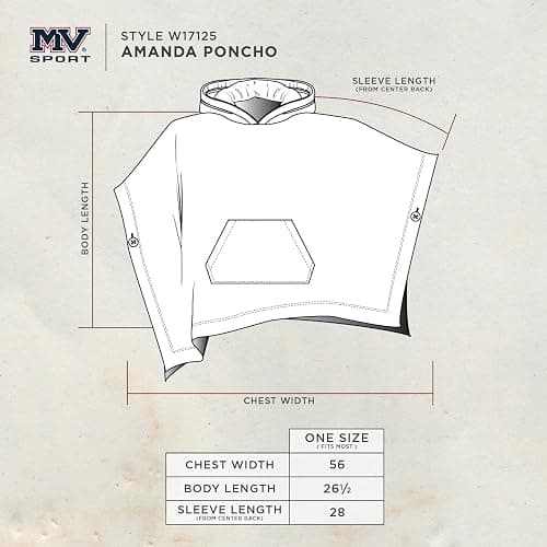 MV Sport Women's Sweatshirt Blanket Poncho Hoodie/Cozy Fleece Pullover Ponchos/Warm Hooded Cape for Women - One Size - Cameo Pink thumbnail 7