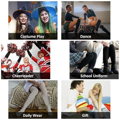 MK MEIKAN Women's Over Knee High Socks, Tube Dresses Fashion Cotton Thigh High Socks Stockings Cosplay Socks thumbnail 2
