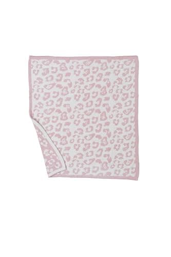 Barefoot Dreams® CozyChic® Barefoot in The Wild Baby Blanket, Dusty Rose-Cream, One Size thumbnail 2