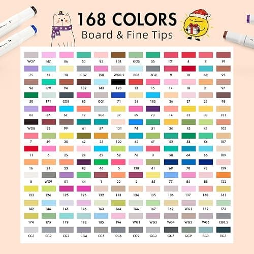 OHQOHQ Alcohol Markers Set 168 Colors with Case & Pen Holder, Dual Tip Alcohol Based Art Markers, Chisel & Fine Tip Coloring Markers for Adult Coloring Books, Drawing, Illustration, Art Supplies thumbnail 5