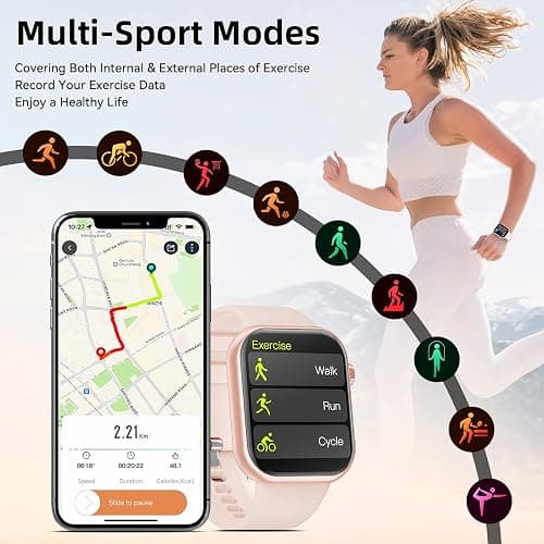 Hwagol Smart Watch (Answer/Make Call) 1.85inch Fitness Tracker, DIY Dials/Pedometer/Calories/Multiple Sport Modes/Voice Assistant, Smart Watches for Men Women Android iOS Phones thumbnail 4