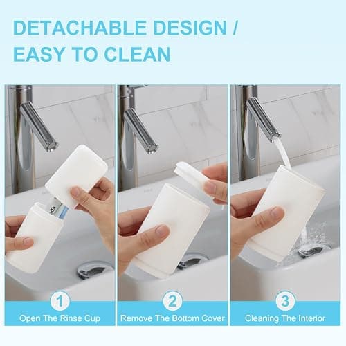 Travel Toothbrush and Toothpaste Case,Portable Tooth Brush Holder,Large White Toothbrush Container with Mouthwash Cup,2 in 1 Toothbrush Organizer for Traveling,Camping,School,Home thumbnail 6
