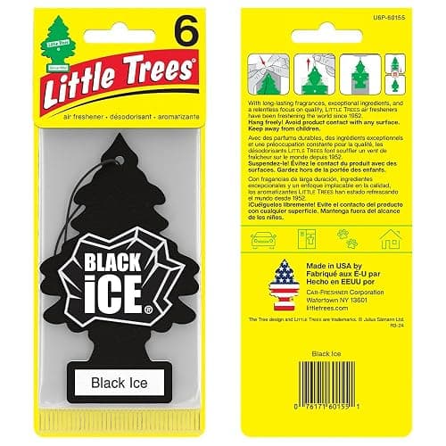LITTLE TREES Car Air Freshener | Hanging Tree Provides Long Lasting Scent for Auto and Home | Black Ice, 24 Air Fresheners thumbnail 3
