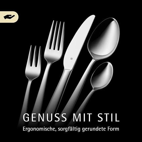WMF Boston Besteck Set 12 Personen, Essbesteck 60 teilig, Monobloc-Messer, Cromargan Edelstahl poliert, glänzend, spülmaschinenfest thumbnail 4