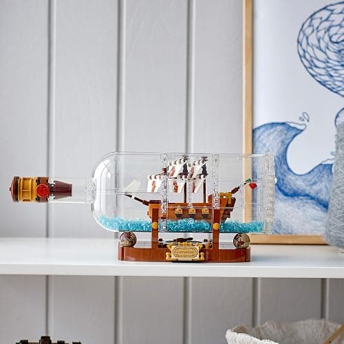 LEGO Ideas Ship in a Bottle 92177 Expert Building Kit, Snap Together Model Ship, Collectible Display Set and Toy for Adults (962 Pieces),Multicolor thumbnail 7