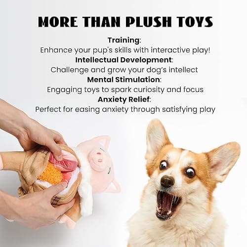 Nocciola Stuffed Pig Dog Toys: Funny Squeaky Crinkle Dog Chew Toys for Small Medium Breed, Plush Puzzle Cognitive Training Pet Enrichment Supplies, Hide and Seek Dog Christmas Stocking Stuffers thumbnail 5