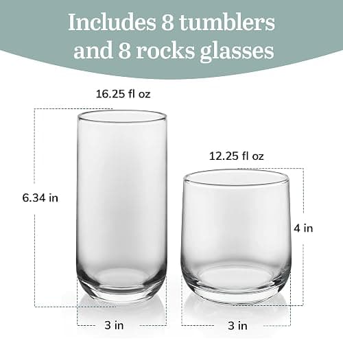 Drinking glasses, 16 pieces, clear thumbnail 2