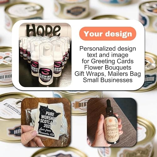 1-2500 Custom Sticker roll, 1"-10" inch Personalized Waterproof Vinyl Labels, Corporate Business Stickers, Design Any Logo Image Photo Text Name Address QR Code thumbnail 7