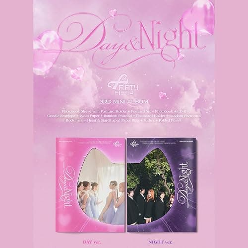 FIFTY FIFTY Day & Night Standard - Day Ver. Postcard + Photobook R + Goodie + Lyrics Paper + Bookmark + Star-Shaped Paper Ring + Sticker + Folded Poster + 3 Extra Photocards thumbnail 2