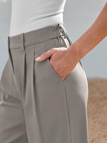 AUTOMET Women Wide Leg Dress Pants High Waisted Loose Fit Business Casual Work Trousers with Pockets 2026 thumbnail 4