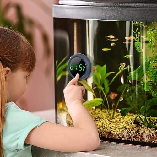 PAIZOO Fish Tank Digital Thermometer Accurate LED Display to ±0.9°F Tank Thermometer Aquarium Temperature Measurement Suitable for Fish, Axolotl, Turtle or Aquatic thumbnail 2