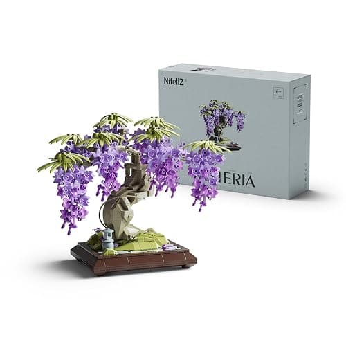 Nifeliz Wisteria Bonsai Tree Building Set for Adults, Botanical Plant Building Set, Flower Bonsai Model for Home Desk Decor, Gift for Plant Lovers (737 PCS, NF10372) - Image 1