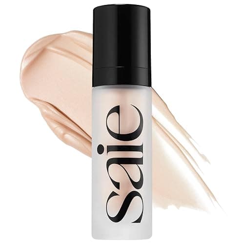 Saie Glowy Super Gel - Hydrating Makeup Primer and Illuminating Glow Serum Enriched with Vitamin C and Squalane Oil - All-Over Liquid Highlighter Makeup for Instant Glass Skin - Starglow (1 oz) - Image 1