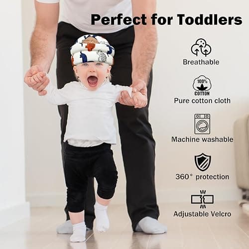 Baby Head Protector for Crawling Walking, Baby Helmet Adjustable No Bumps and Soft Cushion, Infant Safety Cap for Kid Learning to Walk thumbnail 4