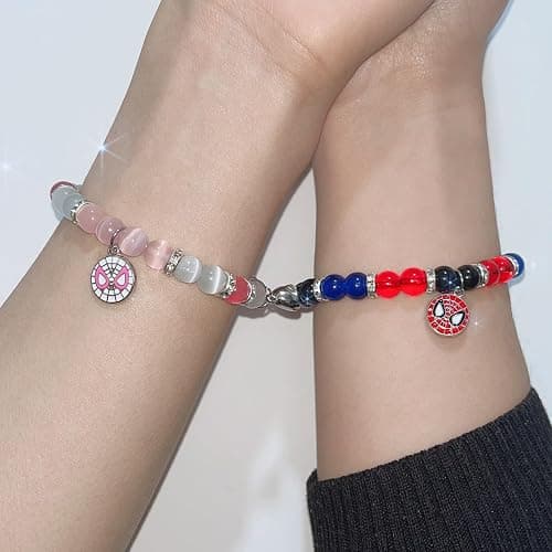 Korotho Matching Spider Bracelets for Couples Best Friend, Christmas Matching Heart Charm Bracelets Gifts for Couples Friends Spider Friendship Jewelry to Sister Bestie Long Distance Gift for Bf Gf thumbnail 6