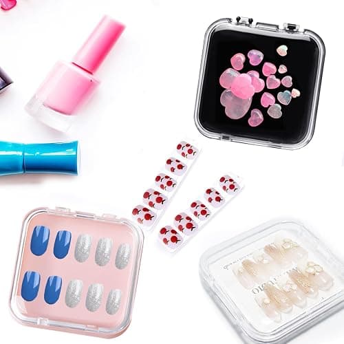 Press on Nail Box,30 Sets Display Case Artificial Nails Display Storage Box with 60 Pcs Adhesive Double Sided Tape Press On Nail Packaging for Nail Salon thumbnail 6