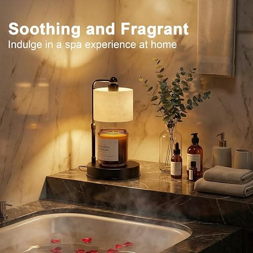 Candle Warmer Lamp with Timer ,Dimmable Candle Wax Warmer, Height Adjustable Electric Candle Lamp Warmer with 2 Bulbs, Birthday Gifts for Women Mom House Warming,Vintage Home Decor for Bedroom thumbnail 6