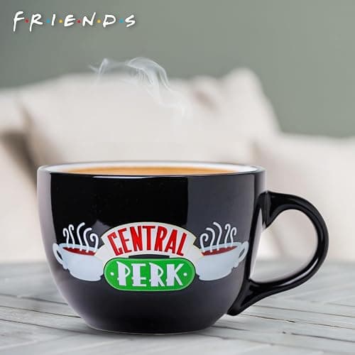 Silver Buffalo FRIENDS Central Perk Black Ceramic Mug Oversized for Coffee, Soup, 24 Ounces thumbnail 2