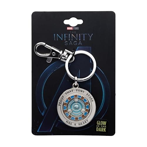 Iron Man Marvel Tony Has A Heart 3D Metal Key Chain | Officially licensed Arc Reactor design, durable metal construction, o-ring and lobster claw clasp, gift for Marvel fans thumbnail 2