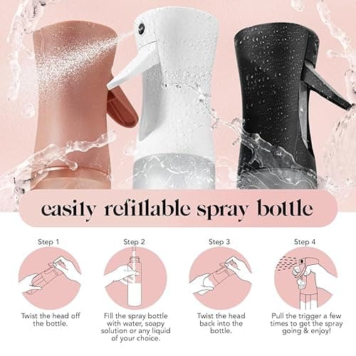 Kitsch Continuous Spray Bottle for Hair – Fine Mist Water Mister & Water Spray Bottle – Recycled Hair Spray Bottle – Spray Bottles for Cleaning, Styling, Plants & More – Terracotta, 150ml thumbnail 6