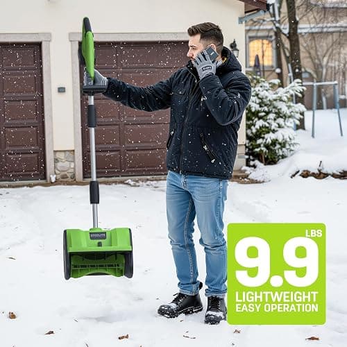 STEELITE 21V Cordless Snow Shovel, 12" Electric Snow Shovel with Directional Plate, 4.0Ah Battery & Charger, 20FT Throw Distance, 300lbs/min Snow Removal, Lightweight 9.9lb for Driveway & Steps thumbnail 6