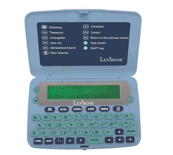 LEXiBOOK D650EN The English Dictionary, Definitions, Thesaurus, Grammar, Phonetic Spellchecker, with Battery, Blue/Grey - Image 1