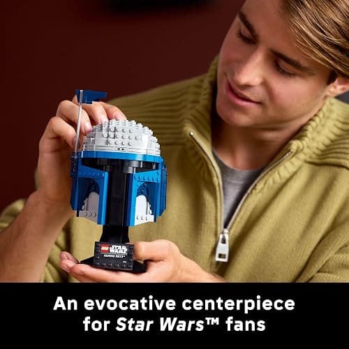 LEGO Star Wars Jango Fett Helmet - DIY Model Kit for Adults 18+ - Collectible Building Set - Room Decor Idea for Attack of The Clones Fans - Star Wars Gift Idea for Birthdays - 75408 thumbnail 6