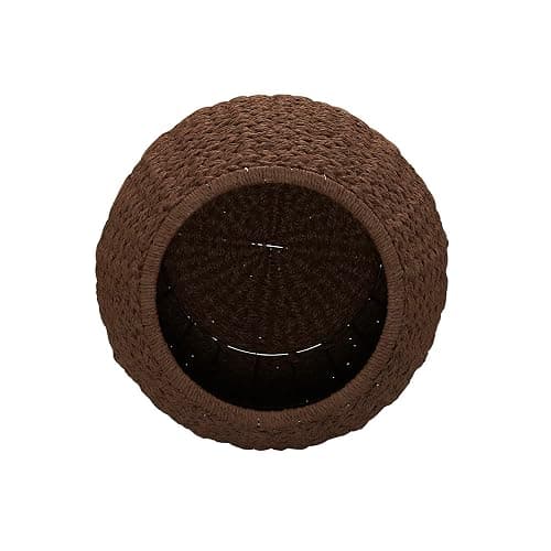 Household Essentials Handwoven Paper Rope Barrel Wicker Storage Basket Side Table, Brown - Brown Paper Rope - Paper Rope thumbnail 8