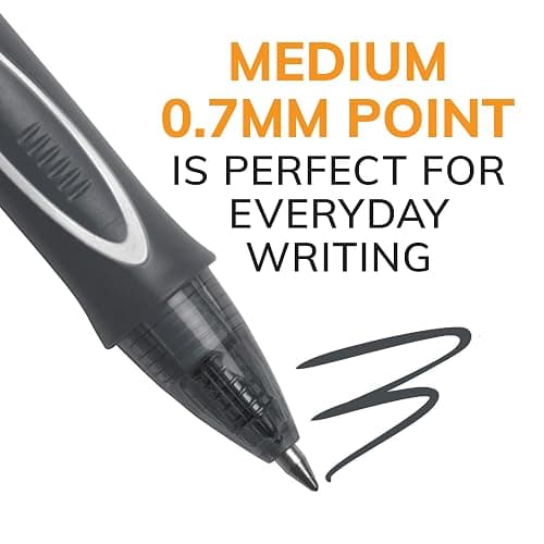 BIC Gelocity Quick Dry Black Gel Pens, Medium Point (0.7mm), 12-Count Pack, Retractable Gel Pens With Comfortable Full Grip thumbnail 3