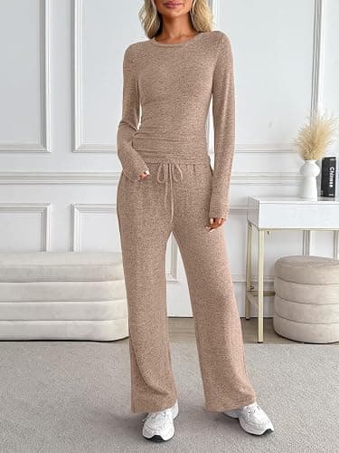 LILLUSORY Womens 2 Piece Matching Lounge Sets 2025 Fall Fashion Knit Sweater Airport Travel Vacation Outfits Gym Sweatsuits thumbnail 6