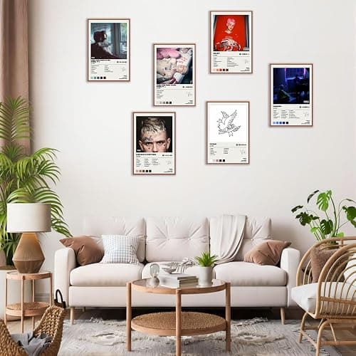 VUIPAJQC Lil Poster Peep Album Cover Limited Edition Posters (Set of 6) Unframed 8inch X 12inch(20 X 30cm) Room Aesthetic Scannable Song Code Music Posters thumbnail 4