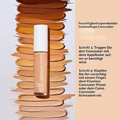 e.l.f. Hydrating Camo Concealer, Faltenfreie und Vollständige Abdeckung, Satiniertes Finish, Deckt ab, Korrigiert und Betont, Light Sand, 0,203 Fl Oz (6mL) thumbnail 3
