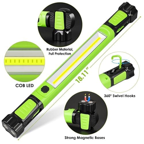 Work Light, 2500LM Bright LED Work Lights, 5200mAh Rechargeable Magnetic Underhood Work Light with Hooks, Cordless Battery Powered Mechanic Light for Car Repairing/Inspection/Garage/Workshop/Emergency thumbnail 7