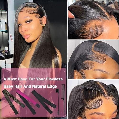 AIFIHIYI Elastic Bands Set for Wigs and Lace Frontals - 3 pieces with Rat Tail Comb, Edge Brush, Melting Band for Laying Edges and Keeping in Place thumbnail 7
