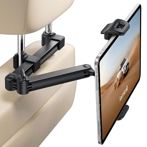 Lamicall Car Headrest Tablet Holder, Foldable Clip, Lockable | Tablet Mount for Car Backseat, Car Accessories for Kids, for iPad Pro, Air, Mini, Galaxy Tab, Fire HD, 5.4-13" Tablets - Image 1