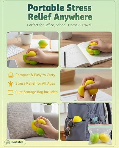 Lemon Squishy, 2PCS Realistic Lemon Stress Balls, Color Changing Fruit Squishies Fidget Toys for Adults & Kids, Slow Rising Squeeze for Adults Office Home Desk, Stress Relief Sensory Toy thumbnail 3