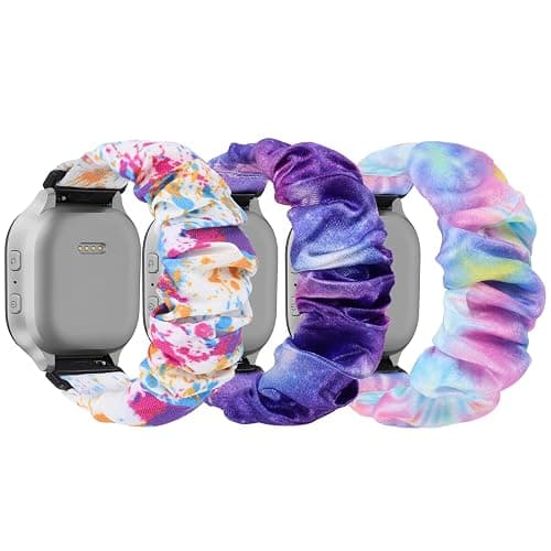 sylacor Scrunchie Bands Compatible with Gizmo Watch 3 2 1/ Gabb Watch 3 2 1 and SyncUP Kids Watch, Solo Loop 20mm Cute Stretchy Gizmo Watch Band for Kids Boys Girls - Image 1