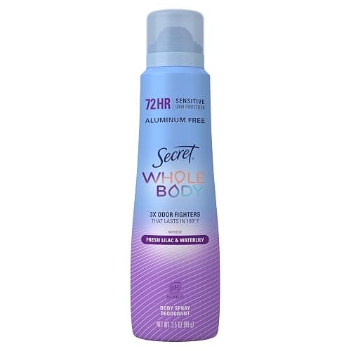 Secret Aluminum Free Whole Body Deodorant Spray for Women, 72hr Sensitive Freshness & Odor Defense, PH Balanced, Invisible Protection, Safe to Use Everywhere, Fresh Lilac & Waterlily Scent, 3.5 oz thumbnail 10