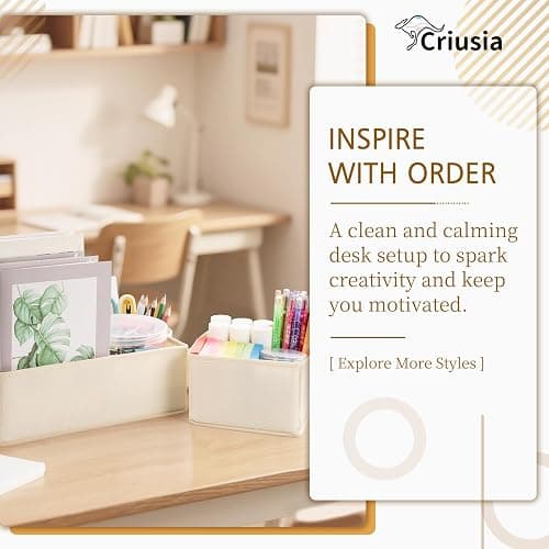 Criusia 15 Pack Drawer Organizer for Clothes, Foldable Dresser Dividers with 3 Sizes, Fabric Storage Bins – Beige thumbnail 4