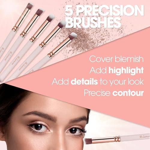 Kabuki Makeup Brush Set - Foundation Powder Blush Concealer Contour Brushes - Perfect for Liquid, Cream or Mineral Products - 10 Pc Collection with Premium Synthetic Bristles for Eye and Face Cosmetic thumbnail 4