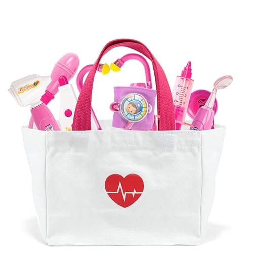 Liberry Doctor Kit for Toddlers 3-5 Years Old, 18-Piece Doctor Bag Pretend Play Toys, Durable Medical Kit with Toy Stethoscope, Pink Doctor Gift for Girls thumbnail 7