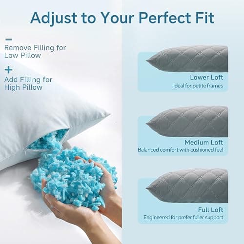 BEDELITE Cooling Body Pillow for Adults, Creative Ultra Soft Cool-Touch Quilted Nylon-Spandex Body Pillow Cover, Adjustable Memory Foam Long Pillow for Side Sleepers, Pregnancy & Back Pain(Light Grey) thumbnail 6