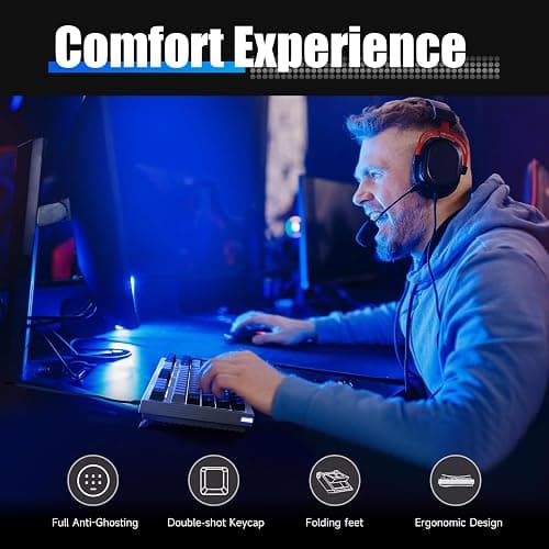 KEMOVE K98SE Mechanical Gaming Keyboard, 98 Keys LED Backlit Programmable, 96% Wired Computer Keyboard with Double Sound Dampening Foam, Pre-lubed Red Switch thumbnail 6