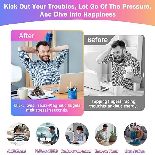 1100pcs Desk Fidget Toys for Adults, Stress & Anxiety Relief, Sensory Fidget Toys for Office, ADHD, Autism,Ideal Gift (1100Pcs Colorful) thumbnail 5