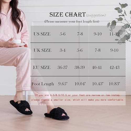 GOEWY Fuzzy Open Toe Slippers for Women Indoor and Outdoor with Memory Foam Cozy Cross Band Women's Slipper Cute Soft House Shoes Slip On Gifts for Womens Mom Her Ladies Bridesmaid thumbnail 5