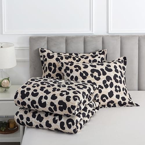Caressma Safari Leopard Cheetah Print Comforter Set, Twin Size 2 Pieces for All Seasons, Ultra Soft Microfiber, Untamed Wilderness Style Comforter with Pillowshams thumbnail 7